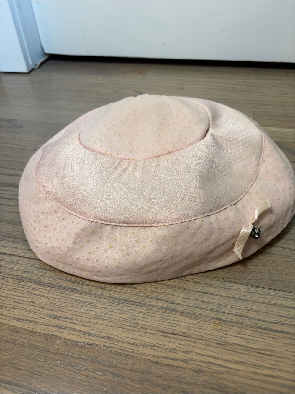 Vintage Pink Polka Dot Fascinator Hat